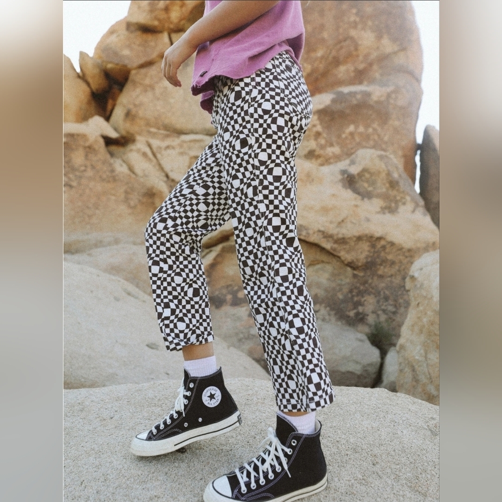 Stevie-Pant ~Brown and White Patterned Pants